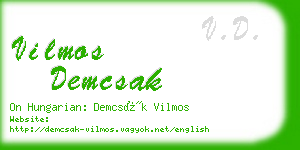 vilmos demcsak business card